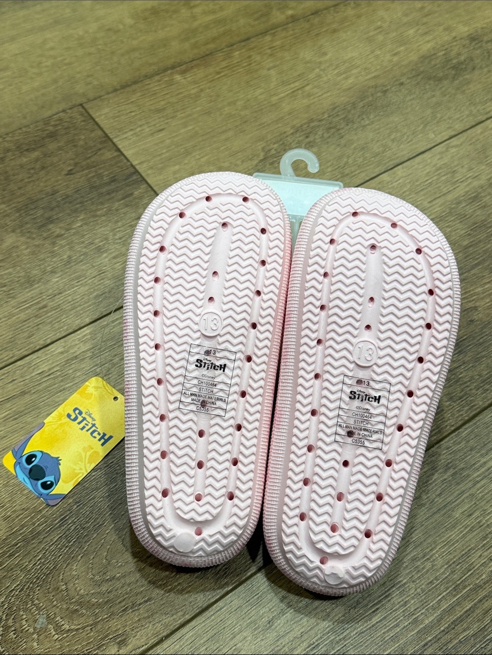 Disney Pink Stitch & Angel Slide Sandals for Kids Size 13 - Picture 2 of 3